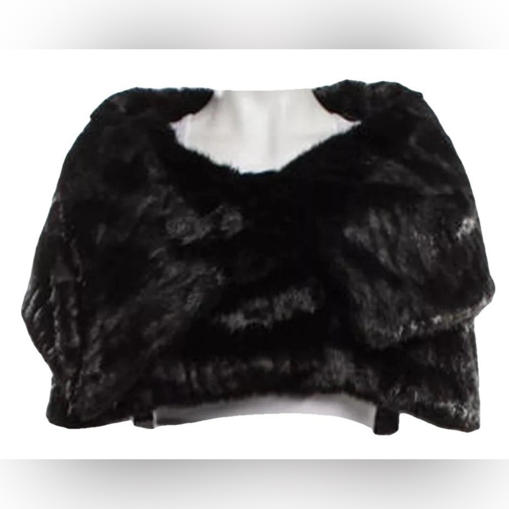 Brand New Versace Faux Fur Cape Stole - Size 38 - Black - w/Branded Garmet bag!